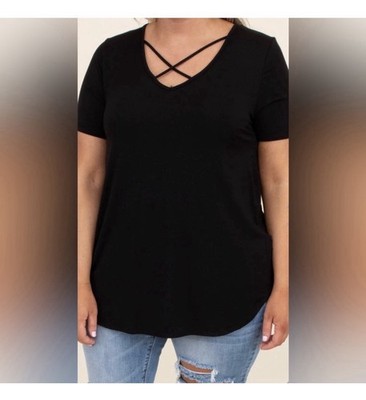 Chic Soul Two Way Street Top, Black 4X nice stretch