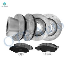 12 F 347-R 340 Drilled Brake Rotors-Brake Pad To 2008-2012 Ford F-250 Super Duty