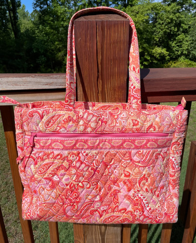 Vera Bradley Metropolitan Laptop Bag Sherbet Pink Quilted Vintage Business Tote