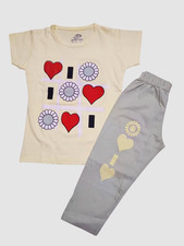 Kids Girls Cotton 2 Piece Set T Shirt Pajama Summer Wear