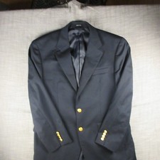 Lauren Ralph Lauren Men Navy Blue Blazer Sport Coat Gold Buttons 100 Wool 40R