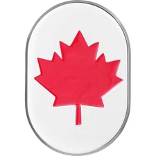 FIGURATI DESIGNS RED MAPLE LEAF ANTENNA COVER RIGHT SILVER FD03-AC-SS-RT