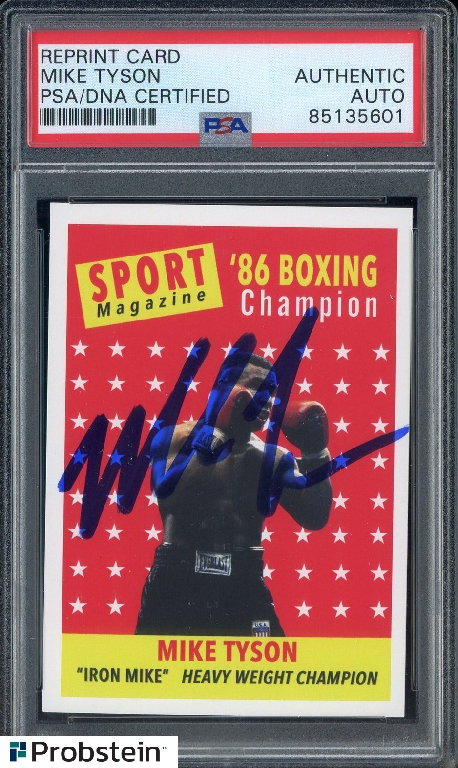 #1 Mike Tyson Signed Boxing REPRINT Card PSA/DNA Authentic AUTO
