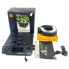 Vtg Kodak Carousel Slide Projector 4400 w Remote Lens Tray Manual Box 97 Slides