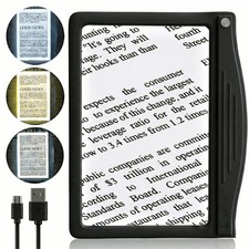 5X Rechargeable Large Ultra Bright Page Magnifier with Anti-Glare Lens  3 Co...