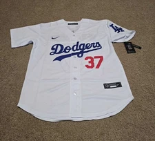 sNWT #37 Teoscar Hernández LA Dodgers White Home Jersey Stitched Mens Large