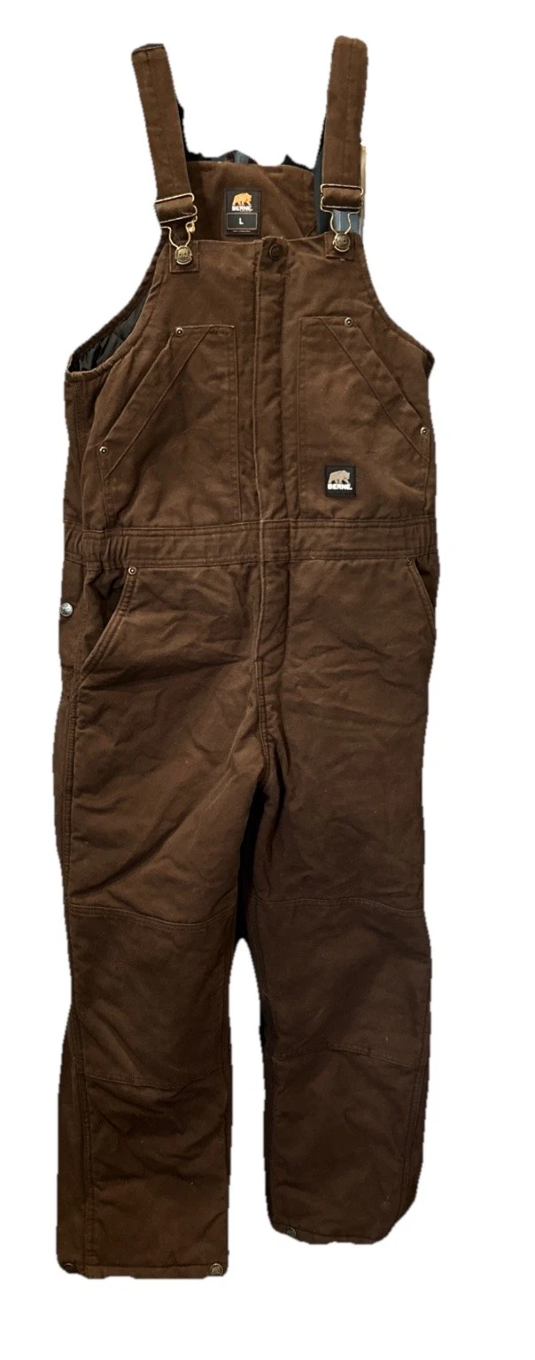 Berne Heartland Insulated Overalls Youth Large Reg Brown Insulated Bibs 14/16