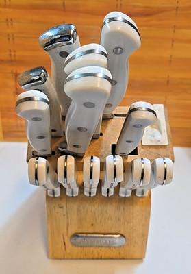 Farberware 13 Piece Edgekeeper Triple Riveted Knife Block Set w/ Sharpener