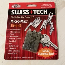 Swiss+Tech Micro-Max 19 in 1 Wrenches Screwdrivers Multitool Stainless Pocket