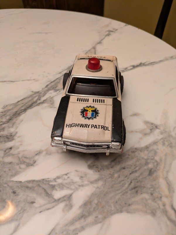 Vintage 10" Tin Friction Motor 1970 Camaro PoliceCar Highway Patrol UNTESTED