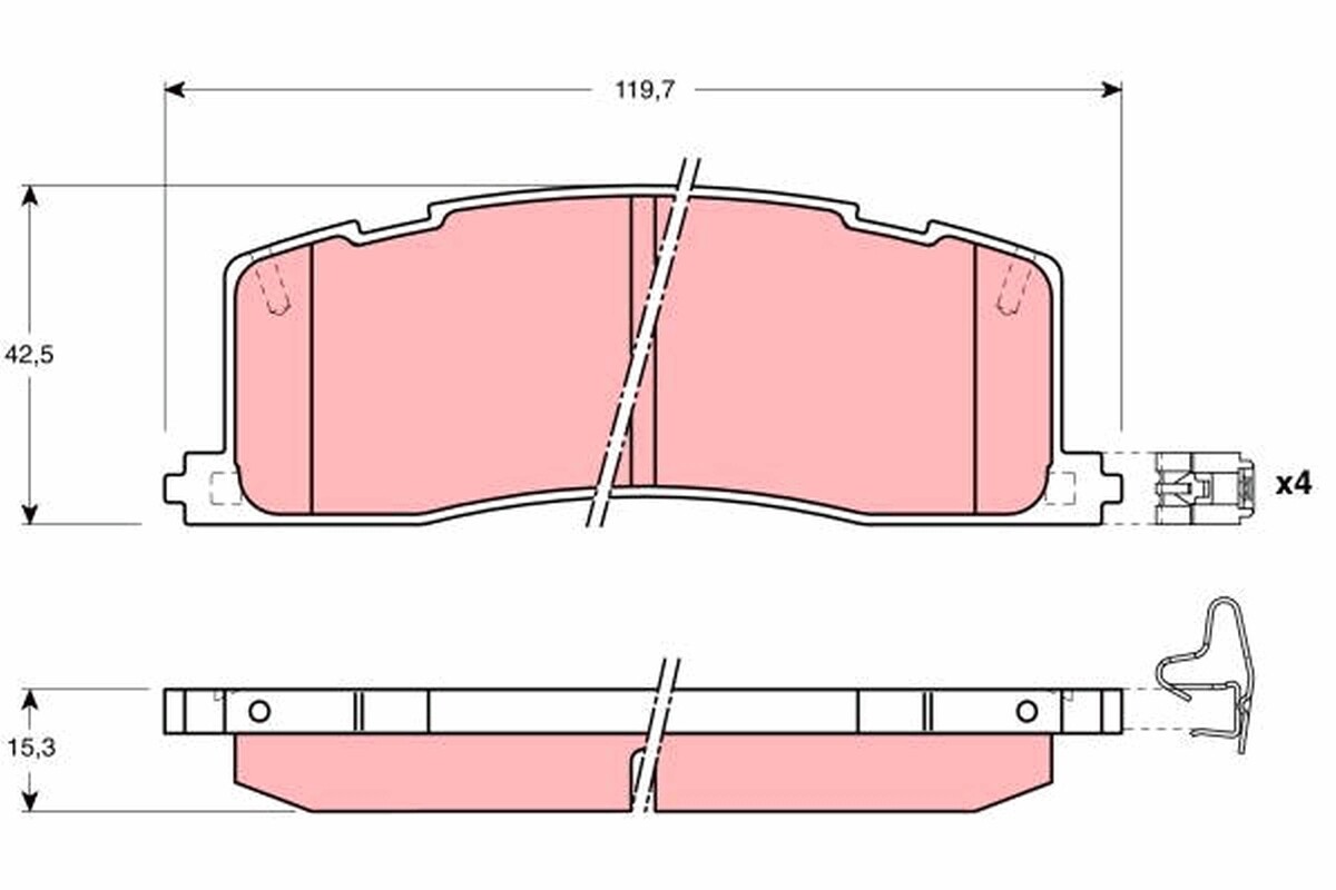 GDB1138 TRW Brake Pad Set, disc brake for TOYOTA
