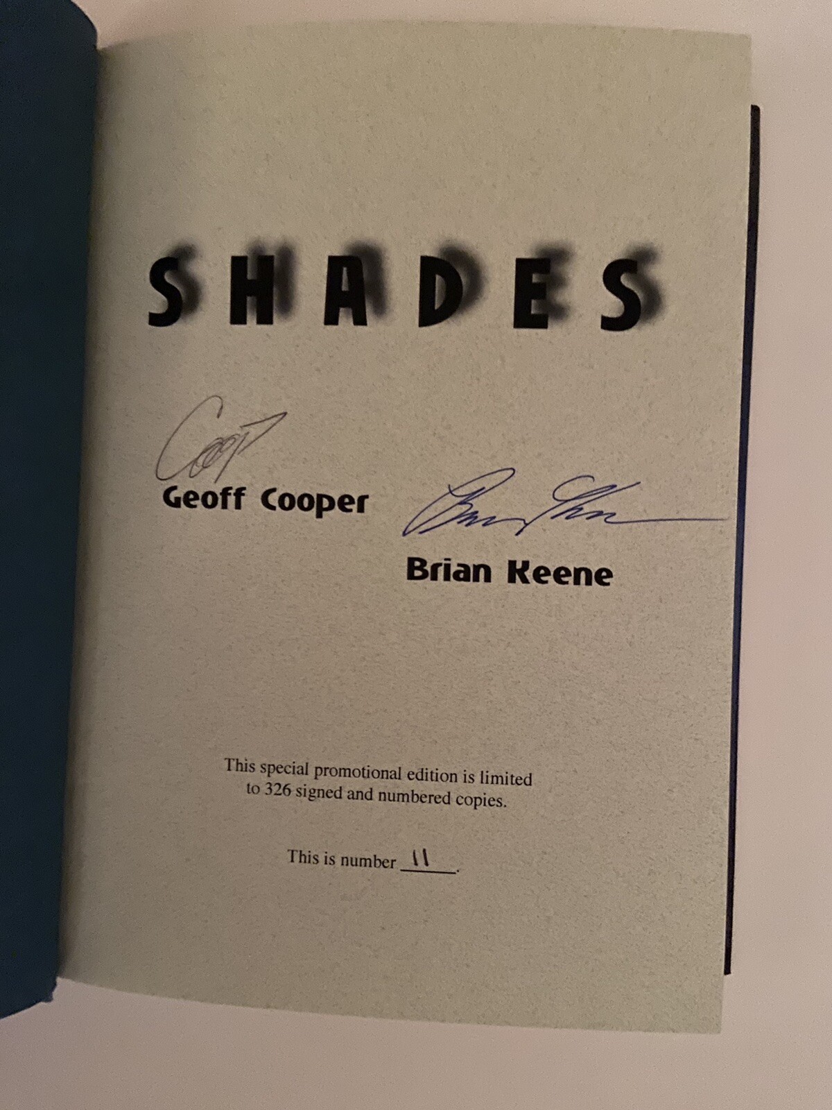 Shades by Geoff Cooper Brian Keene Cemetery Dance S L Edition New