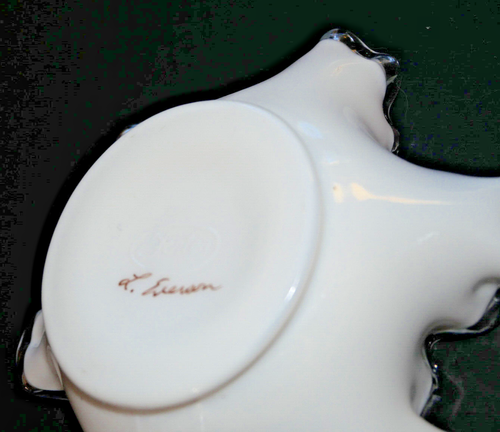 Lote 3 piezas Fenton Silver Crest borde blanco violeta flores maceta bandeja compota - Imagen 5 de 20