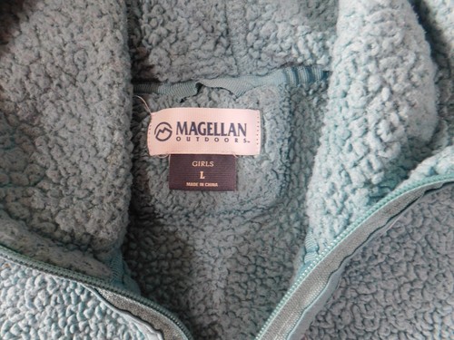 Magellan Girls Sweater Large Blue Full Zip quilted hoodie - Picture 5 of 11