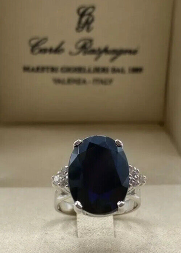 Anillo de Oro 18kt. con Diamante Y Zafiro Natural Australia Certificado 11,34 - Imagen 4 de 7