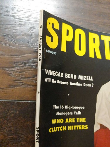 WOW 1956 Sport Magazine August Vinegar Bend Mizell Cardinals Cover NO LABEL EX++ - Picture 2 of 12