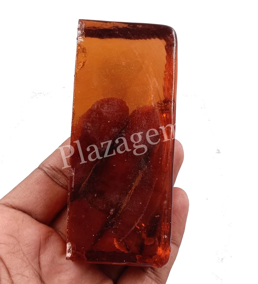 橙色锆石片粗糙宝石透明粗糙 1136 克拉 EGL 天然 4DAN — 第 4/4 张图片