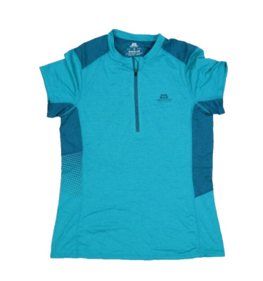 Mountain Equipment Nava Short Sleeve Zip T Womens Jade Spruce Green Womens L