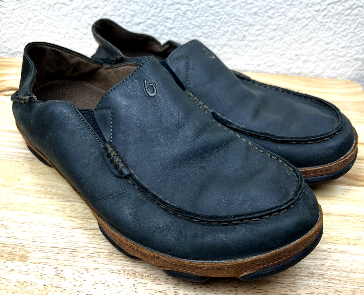 OLUKAI Moloa Charcoal Leather Men
