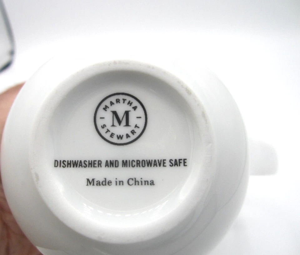 Taza de té café Martha Stewart, blanca con violetas y hojas moradas 14 oz (320) Foto 4 de 4