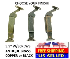 CHOICE! Antique Brass, Copper, Black Friction Lid Support Hinge 5.5" + SCREWS HF