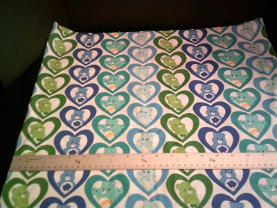 WASHED & IRONED Carebear Hearts Fat Quarter  18'' X 21'' Cotton Fabric