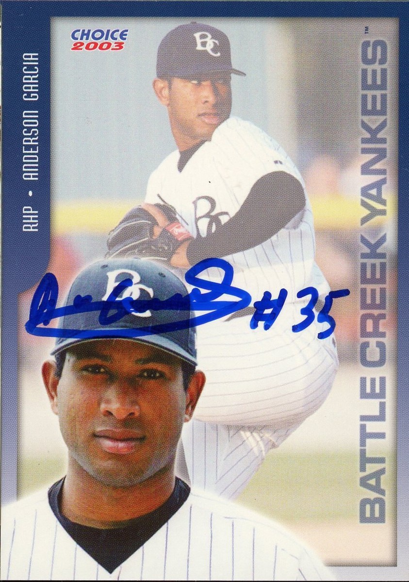 2003 Battle Creek Yankees ANDERSON GARCIA Signed Card autograph