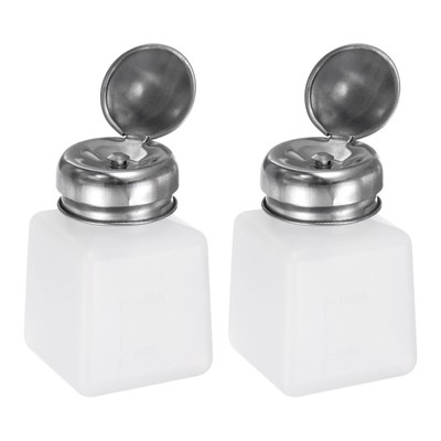 2pcs Solvent Alcohol Dispenser 100ml Push Down Dispenser Pump Bottle, White