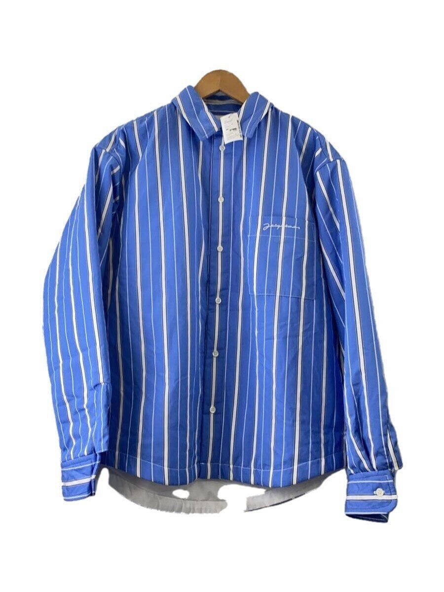 JACQUEMUS LA CHEMISE BOULANGER SHIRT 46 COTTON Blue STRIPE LONG 