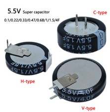 Super condensatore 5.5V 0.1/0.22/0.33/0.47/0.68/1/1.5/4F Pulsante Farad Tipo V/H/C