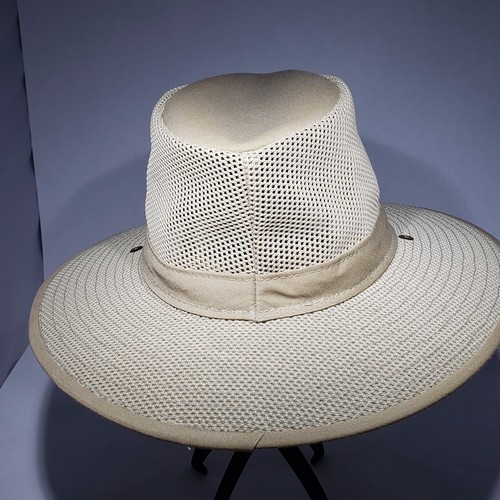 Henschel Hat Co. H1H Vented Mesh Canvas Safari Hat Adult Size Small Tan Khaki - Picture 4 of 7