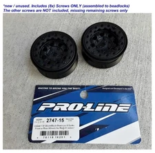 Pro-Line 2747-15 Denali 1.9" Bead Loc Rock Crawler Wheels (2) Black NEW SEE+PIX