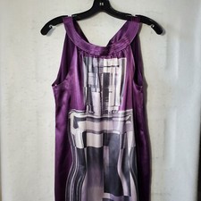 Taylor Dress Women's 6 Sleeveless Purple Abstract Lined