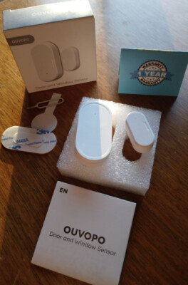 OUVOPO White Wireless Zigbee Alexa Compatible Door And Window Sensor