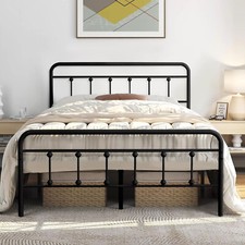 Twin/Full/Queen/King Metal Bed Frame w/ Headboard Heavy Duty Metal Slat Support