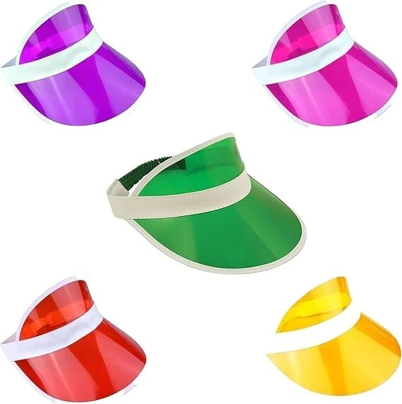 12 Pack Unisex Neon Sun Visor Hat Headband Cap Golf Tennis Stag Poker Party