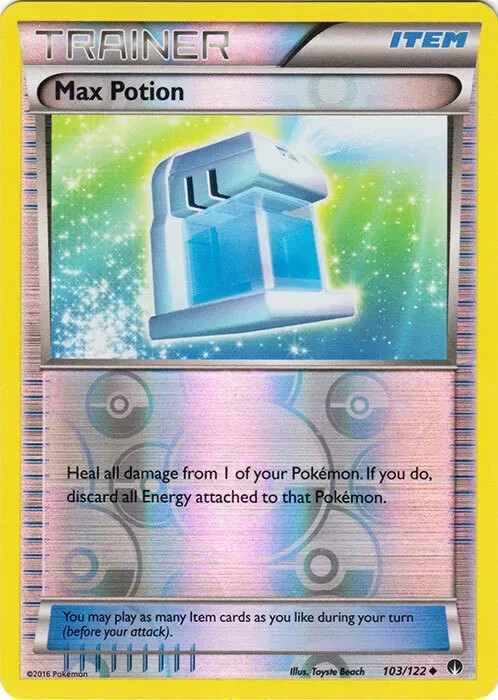 Max Potion 103/122 Reverse Holo BREAKpoint Pokemon Card NM