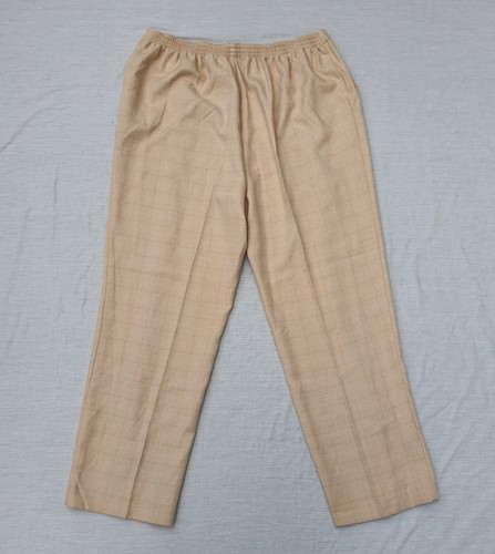 M & Spencer Women Checkard Camel Mix/beige Elasticated Waistband Trousers Size22 - Picture 6 of 23