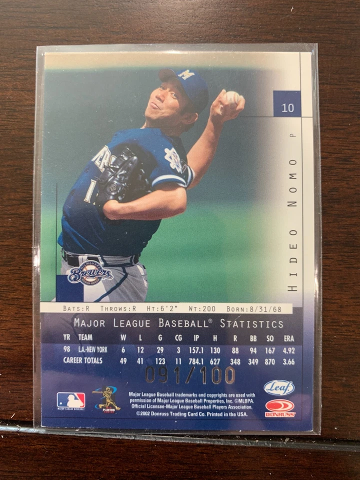 2002 Leaf Lineage Century No10 Хидео Номо /100 - Изображение 2 из 2