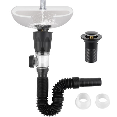 Universal Sink Drain Pipe Set Retractable Deodorant Sewer Drainage Water