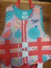 Speedo CHILD Aquaprene FLOTATION Device Vest Jacket Swim 30-50 lbs Citrus