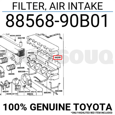 8856890B01 Genuine Toyota FILTER, AIR INTAKE 88568-90B01 | eBay