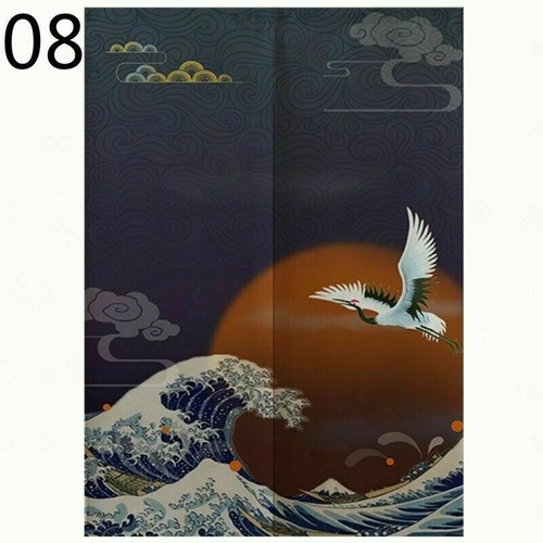 Japanese Noren Crane Door Curtain Cotton Linen Home Restaurant Room Divider EAN - Picture 13 of 20