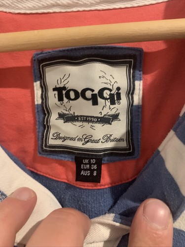 Toggi Contessa Ladies Striped Sweatshirt - Ocean / Winter White - Picture 10 of 10