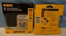 * Lot of TWO (2) Packs - DeWalt - 5" 220 GRIT - XP Universal MESH Sanding Pads *