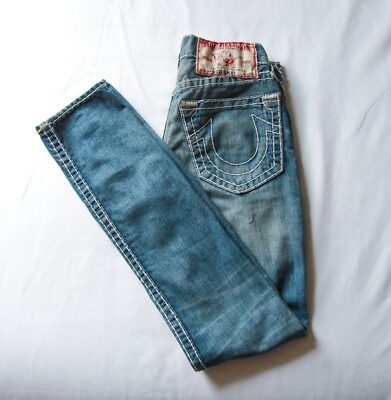 Mens True Religion Rocco Super T Horseshoe Dust Wash Indigo Slim