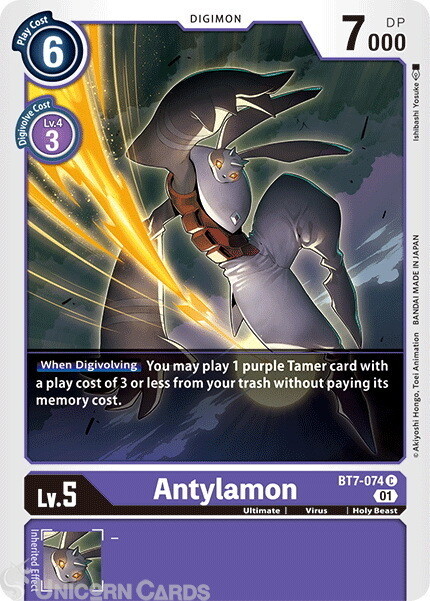 BT7-074 Antylamon Common Mint Digimon Card
