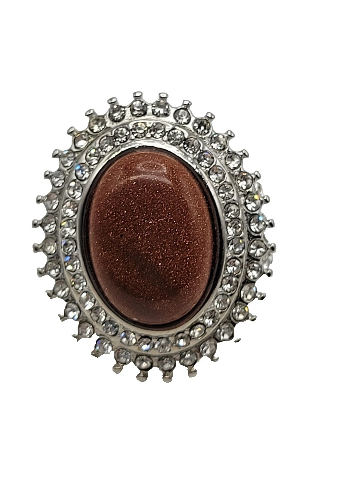 棕色金星石时尚戒指