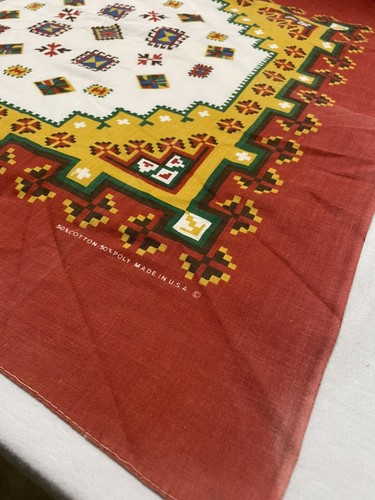 Vintage Navajo Native American Southwest Tribal Bandana 23” Scarf Made in USA - Picture 3 of 10