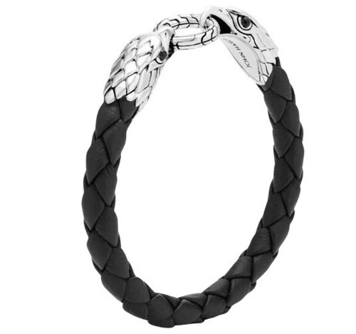 JOHN HARDY St. Silver LEGENDSE Adler Doppelkopf schwarz Lederarmband XL - Bild 2 von 10